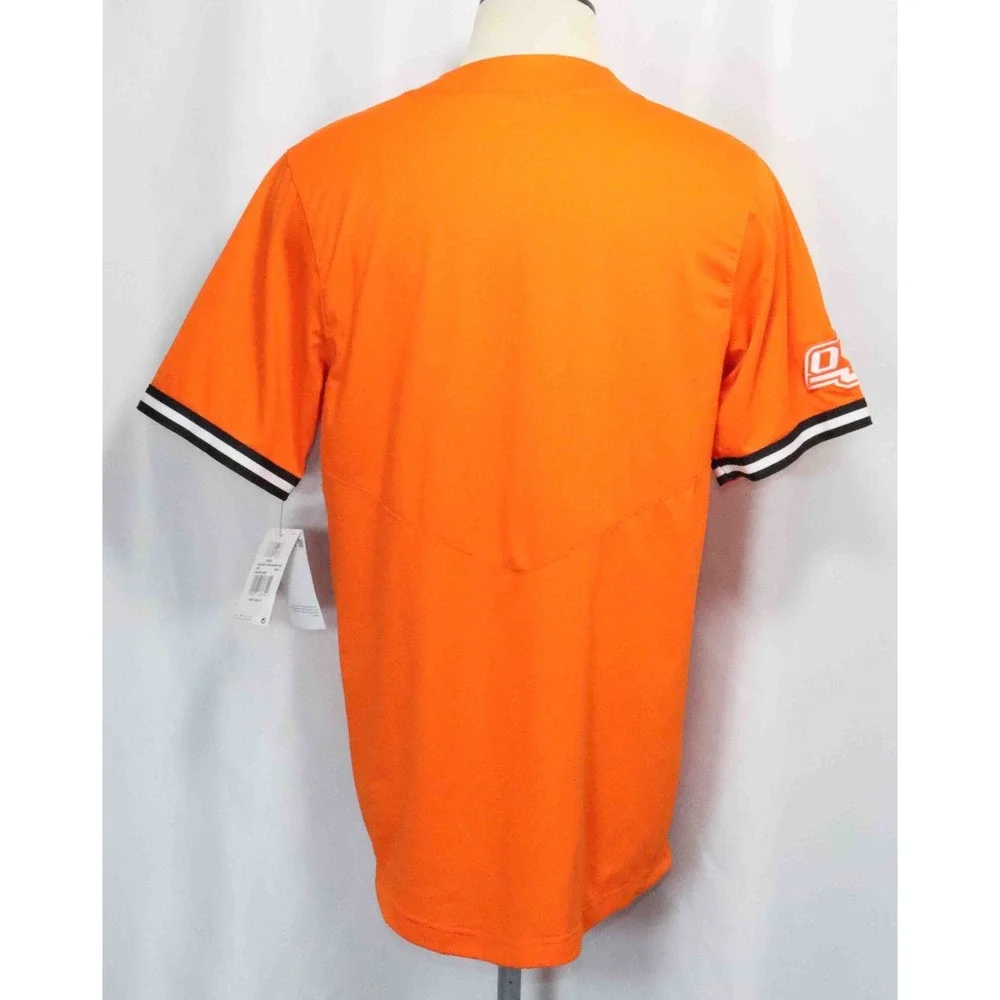 Nike Dri-Fit‎ 2 Button Oklahoma State Cowboys Orange NCAA Baseball Jersey Mens L